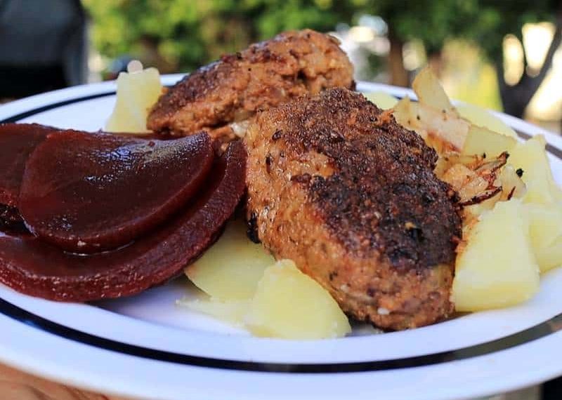 Polish Meat Patties - served with potatos and beetroot
