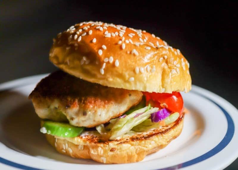 Camping chicken burger